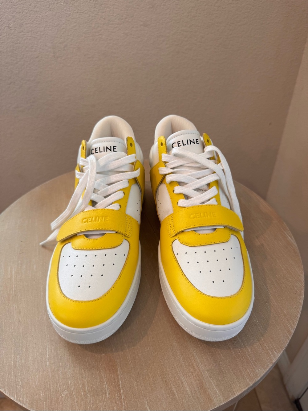 Celine CT-02 White and Yellow Leather Sneakers - EU 40 - NIB - Retail $790